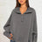 Exposed Seam Side Slit Long Sleeve Sweatshirt - V.I.P Digital Presence