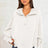 Exposed Seam Side Slit Long Sleeve Sweatshirt - V.I.P Digital Presence