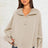 Exposed Seam Side Slit Long Sleeve Sweatshirt - V.I.P Digital Presence