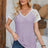 Eyelet V-Neck Lace Short Sleeve T-Shirt - V.I.P Digital Presence