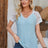 Eyelet V-Neck Lace Short Sleeve T-Shirt - V.I.P Digital Presence
