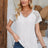Eyelet V-Neck Lace Short Sleeve T-Shirt - V.I.P Digital Presence