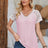 Eyelet V-Neck Lace Short Sleeve T-Shirt - V.I.P Digital Presence