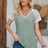 Eyelet V-Neck Lace Short Sleeve T-Shirt - V.I.P Digital Presence