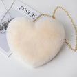 Fashion love heart bag peach heart bag women's chain messenger bag plush shoulder furry bag coin purse - V.I.P Digital Presence