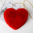 Fashion love heart bag peach heart bag women's chain messenger bag plush shoulder furry bag coin purse - V.I.P Digital Presence