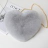 Fashion love heart bag peach heart bag women's chain messenger bag plush shoulder furry bag coin purse - V.I.P Digital Presence
