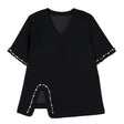 Fashion Set V-neck Solid Color Shoulder Pad T-shirt+Elastic Waist Short Skirt - V.I.P Digital Presence