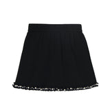 Fashion Set V-neck Solid Color Shoulder Pad T-shirt+Elastic Waist Short Skirt - V.I.P Digital Presence