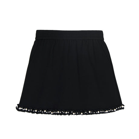 Fashion Set V-neck Solid Color Shoulder Pad T-shirt+Elastic Waist Short Skirt - V.I.P Digital Presence