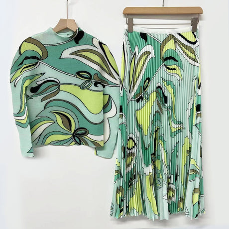 Fashion suit women's pleated two-piece set - V.I.P Digital Presence