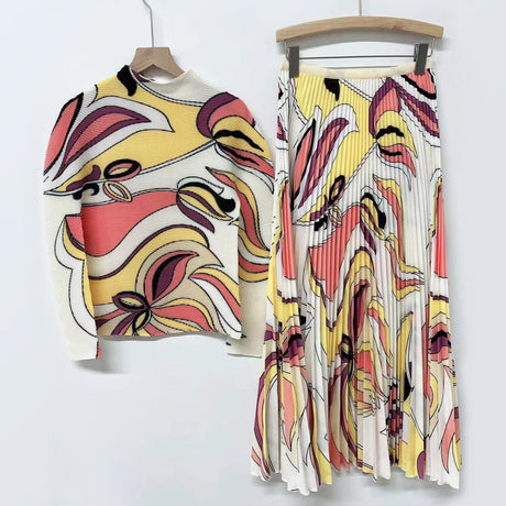Fashion suit women's pleated two-piece set - V.I.P Digital Presence