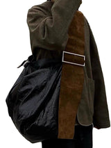 Fashionable and versatile contrasting color dark wide shoulder strap niche design single shoulder crossbody bag trendy - V.I.P Digital Presence