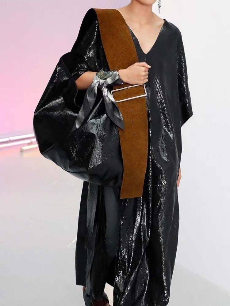 Fashionable and versatile contrasting color dark wide shoulder strap niche design single shoulder crossbody bag trendy - V.I.P Digital Presence