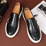 Fashionable casual leather shoes for men, British style shoes, men's summer breathable thick-soled shoes - V.I.P Digital Presence
