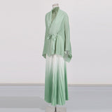 Fashionable casual style set cape shawl style lace up top+pleated skirt - V.I.P Digital Presence