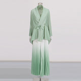Fashionable casual style set cape shawl style lace up top+pleated skirt - V.I.P Digital Presence