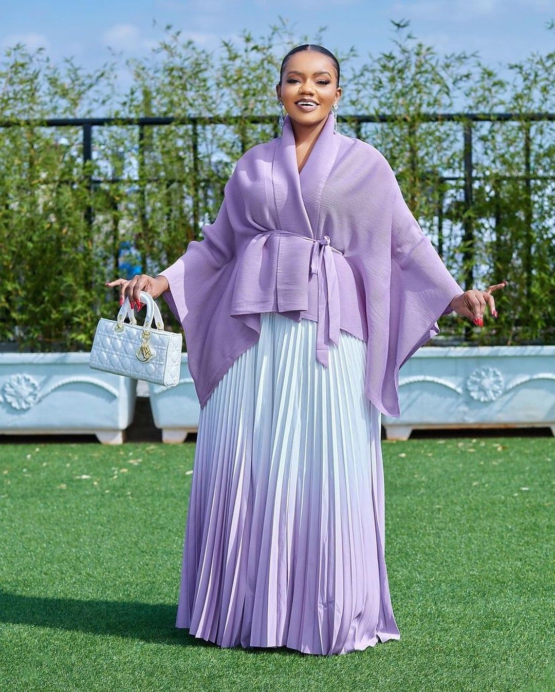 Fashionable casual style set cape shawl style lace up top+pleated skirt - V.I.P Digital Presence