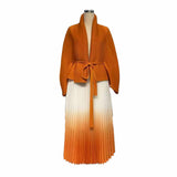 Fashionable casual style set cape shawl style lace up top+pleated skirt - V.I.P Digital Presence