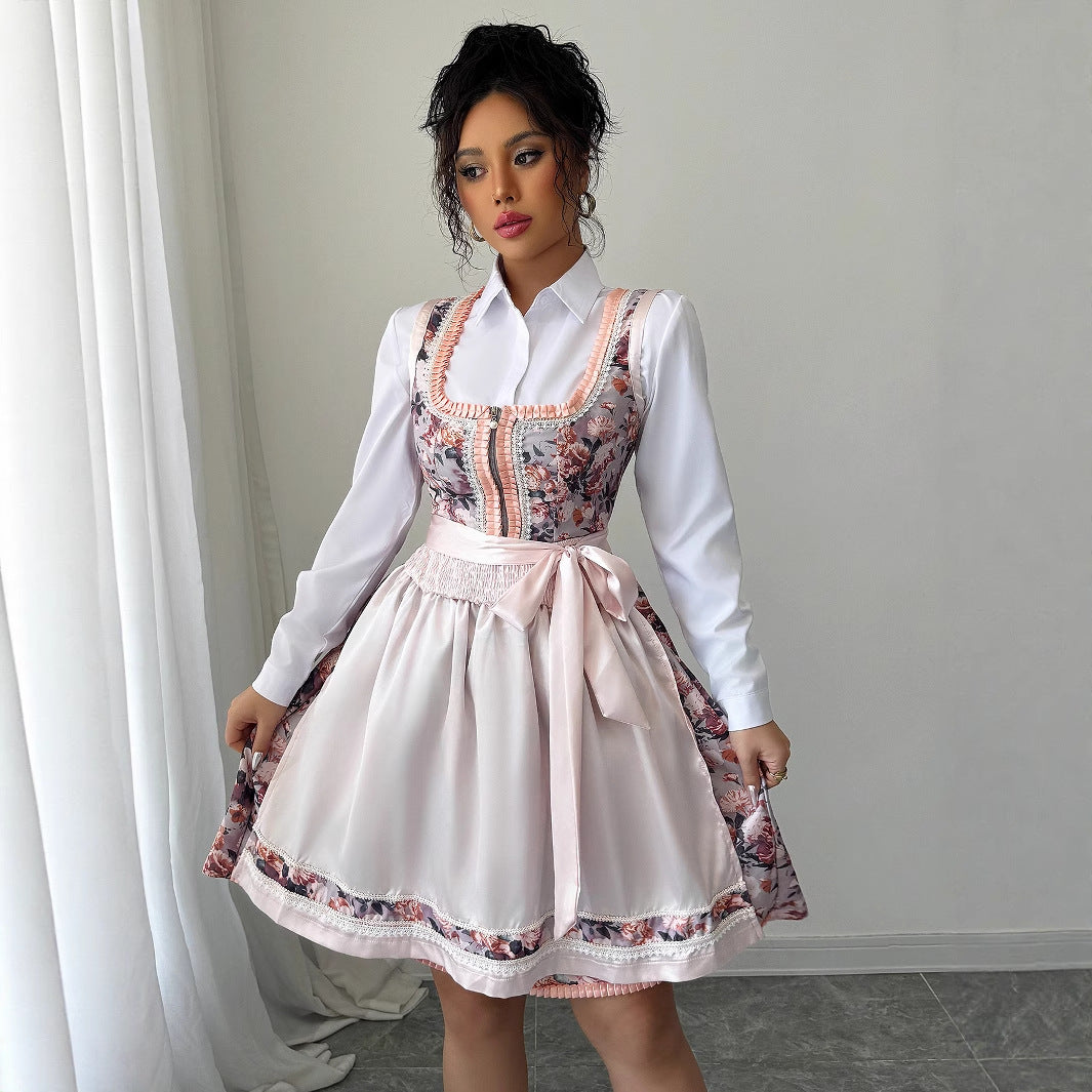 Fashionable floral bouquet waist long skirt dress - V.I.P Digital Presence