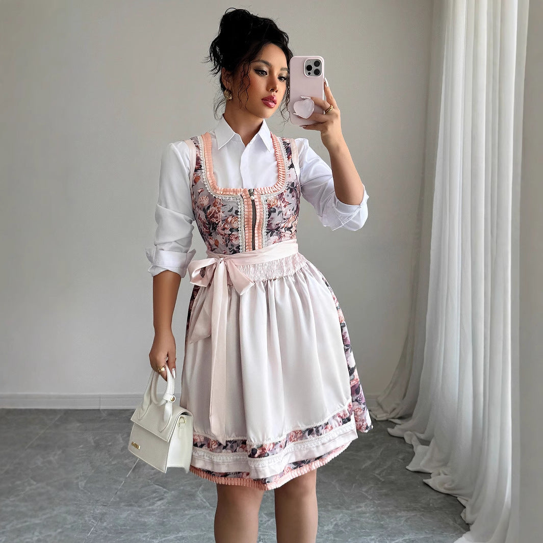 Fashionable floral bouquet waist long skirt dress - V.I.P Digital Presence
