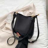 Fashionable Large Capacity Simple One Shoulder Crossbody Bag Retro Texture Bucket Bag Women's Bag - V.I.P Digital Presence