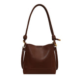 Fashionable Large Capacity Simple One Shoulder Crossbody Bag Retro Texture Bucket Bag Women's Bag - V.I.P Digital Presence