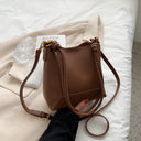 Fashionable Large Capacity Simple One Shoulder Crossbody Bag Retro Texture Bucket Bag Women's Bag - V.I.P Digital Presence