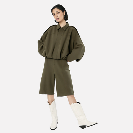Fashionable lazy suede jacket bomber jacket shorts back skirt jacket set - V.I.P Digital Presence