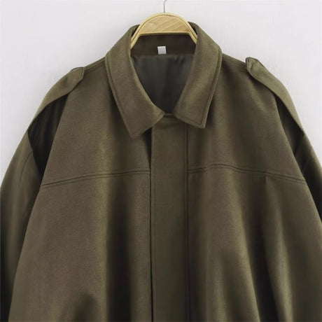 Fashionable lazy suede jacket bomber jacket shorts back skirt jacket set - V.I.P Digital Presence