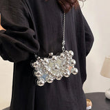 Fashionable mini lipstick bag trendy and versatile pearl chain crossbody bag - V.I.P Digital Presence