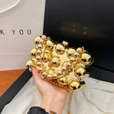 Fashionable mini lipstick bag trendy and versatile pearl chain crossbody bag - V.I.P Digital Presence