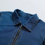 Fashionable retro long sleeved lapel denim shirt top - V.I.P Digital Presence