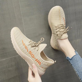 Fashionable running shoes with soft soles trendy fly woven mesh Korean version casual sports single shoes - V.I.P Digital Presence