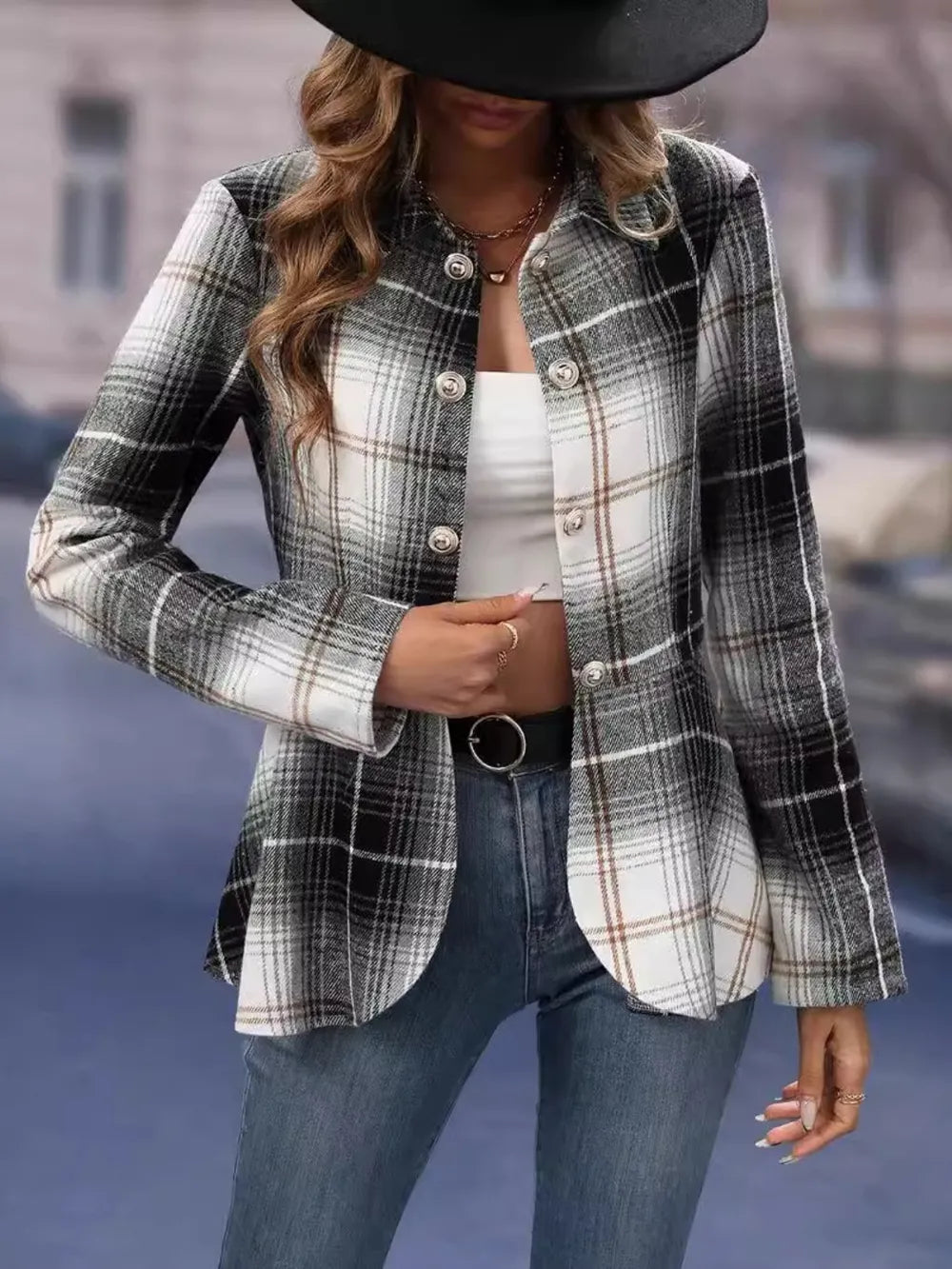 Fashionable women's clothing elegant commuting woolen suit slim fit jacket - V.I.P Digital Presence
