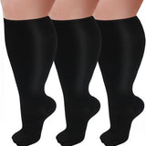 Fat and enlarged black fat compression socks super wide calf and knee length socks men's and women's pressure socks 2XL-7XL - V.I.P Digital Presence