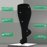 Fat and enlarged black fat compression socks super wide calf and knee length socks men's and women's pressure socks 2XL-7XL - V.I.P Digital Presence
