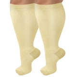 Fat and enlarged black fat compression socks super wide calf and knee length socks men's and women's pressure socks 2XL-7XL - V.I.P Digital Presence