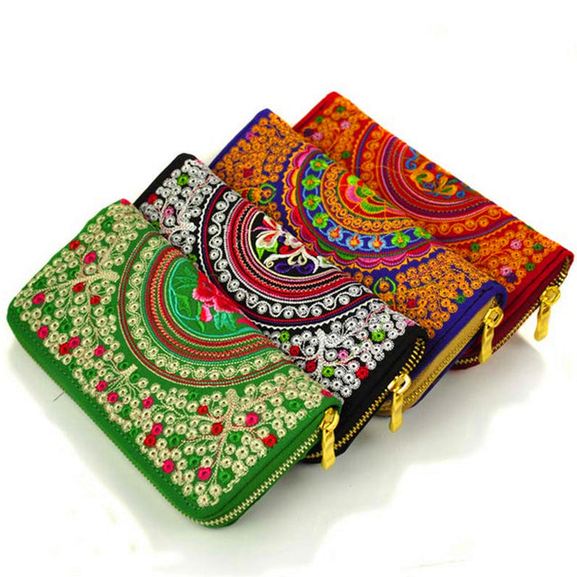 Features embroidered Womens purses Upscale Fashion Ladies Wallet Long section Wallets Embroidery purse Support - V.I.P Digital Presence