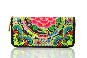 Features embroidered Womens purses Upscale Fashion Ladies Wallet Long section Wallets Embroidery purse Support - V.I.P Digital Presence
