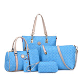 Fish bone patterned bun mother bag six piece set, single shoulder diagonal cross portable bun mother bag - V.I.P Digital Presence