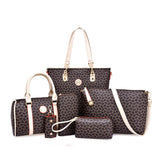 Fish bone patterned bun mother bag six piece set, single shoulder diagonal cross portable bun mother bag - V.I.P Digital Presence