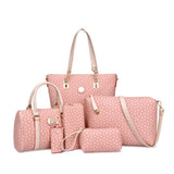 Fish bone patterned bun mother bag six piece set, single shoulder diagonal cross portable bun mother bag - V.I.P Digital Presence