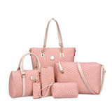 Fish bone patterned bun mother bag six piece set, single shoulder diagonal cross portable bun mother bag - V.I.P Digital Presence