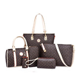 Fish bone patterned bun mother bag six piece set, single shoulder diagonal cross portable bun mother bag - V.I.P Digital Presence