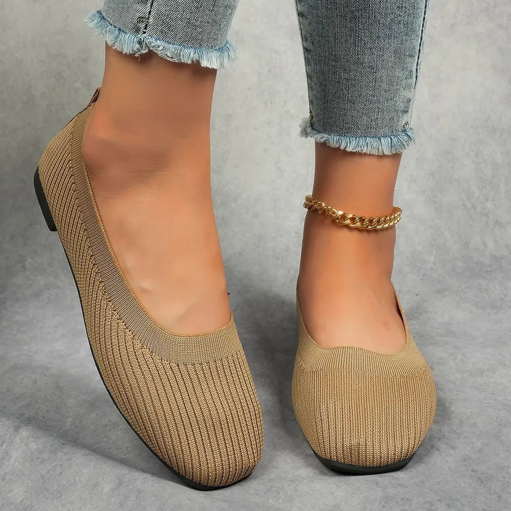 Flat bottomed lazy single shoe women's flying woven breathable casual versatile bean shoes - V.I.P Digital Presence
