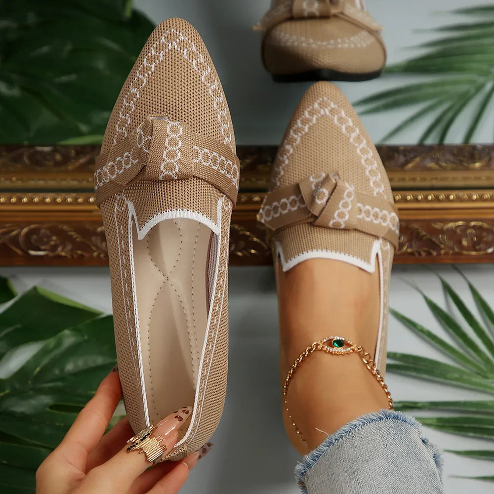 Flat sole single shoe women's set feet bow shallow mouth lazy work shoes - V.I.P Digital Presence