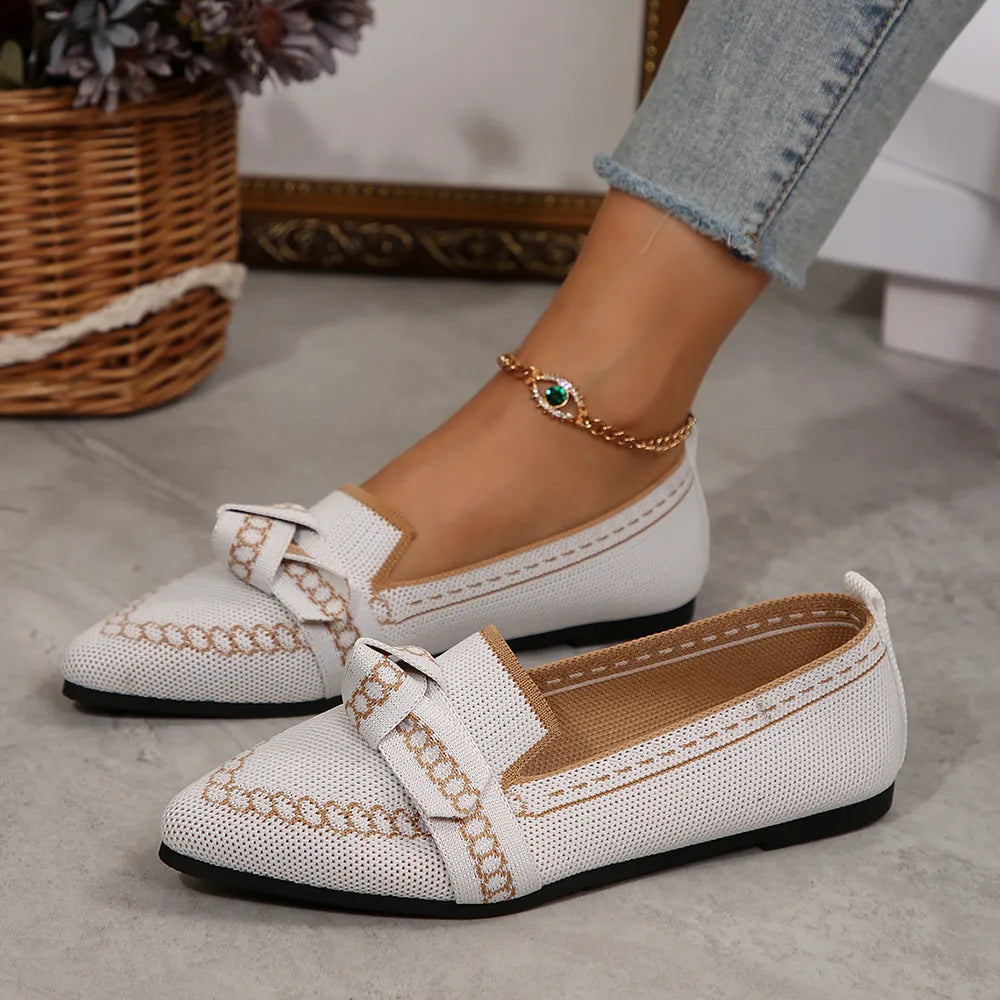 Flat sole single shoe women's set feet bow shallow mouth lazy work shoes - V.I.P Digital Presence