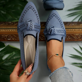 Flat sole single shoe women's set feet bow shallow mouth lazy work shoes - V.I.P Digital Presence