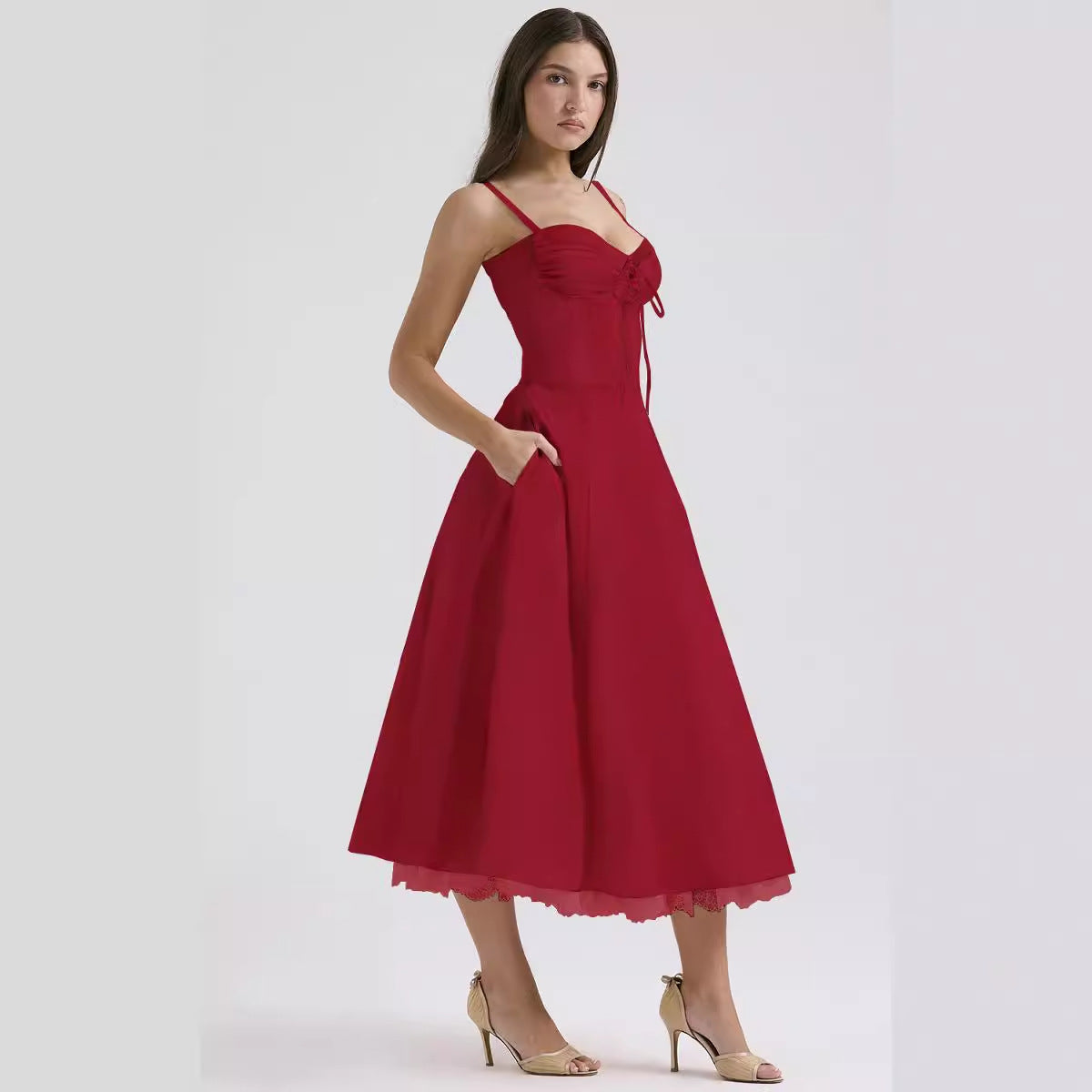 Floral series French summer camisole gentle style dress slimming floral camisole long skirt - V.I.P Digital Presence